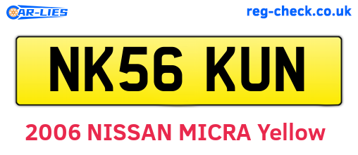 NK56KUN are the vehicle registration plates.