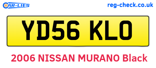 YD56KLO are the vehicle registration plates.