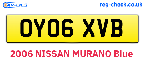 OY06XVB are the vehicle registration plates.