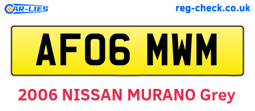 AF06MWM are the vehicle registration plates.