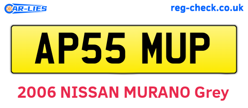 AP55MUP are the vehicle registration plates.