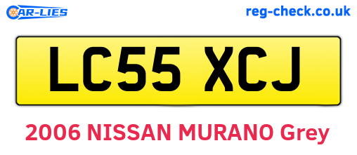 LC55XCJ are the vehicle registration plates.