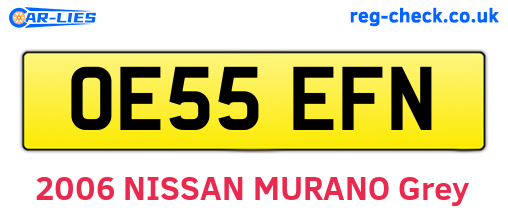 OE55EFN are the vehicle registration plates.