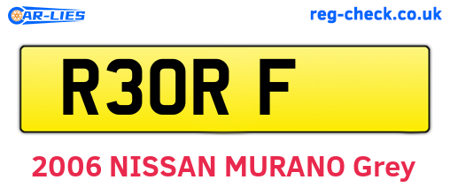 R3ORF are the vehicle registration plates.
