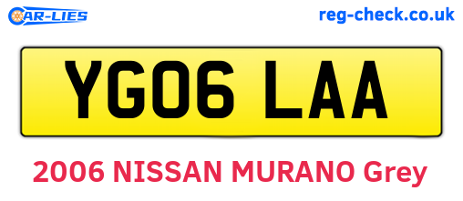 YG06LAA are the vehicle registration plates.