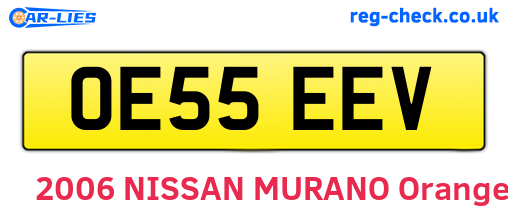 OE55EEV are the vehicle registration plates.