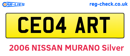 CE04ART are the vehicle registration plates.