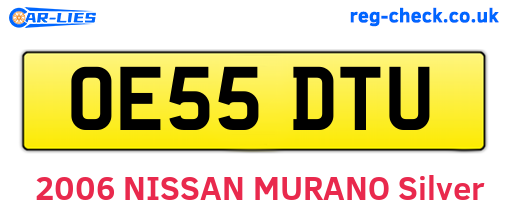 OE55DTU are the vehicle registration plates.