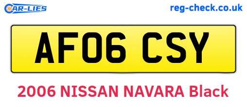 AF06CSY are the vehicle registration plates.