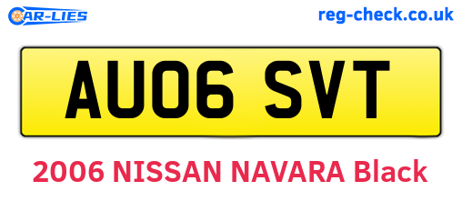 AU06SVT are the vehicle registration plates.