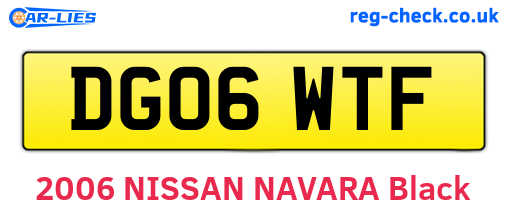 DG06WTF are the vehicle registration plates.