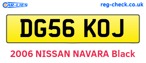 DG56KOJ are the vehicle registration plates.