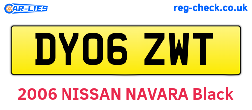 DY06ZWT are the vehicle registration plates.