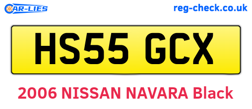 HS55GCX are the vehicle registration plates.