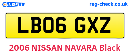 LB06GXZ are the vehicle registration plates.