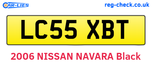LC55XBT are the vehicle registration plates.
