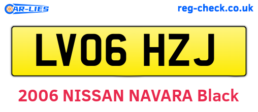 LV06HZJ are the vehicle registration plates.