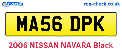 MA56DPK are the vehicle registration plates.