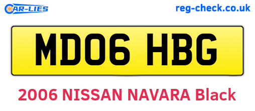 MD06HBG are the vehicle registration plates.