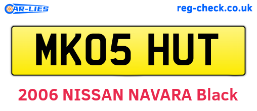MK05HUT are the vehicle registration plates.
