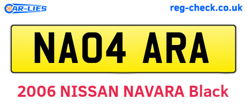 NA04ARA are the vehicle registration plates.