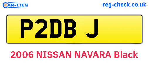 P2DBJ are the vehicle registration plates.
