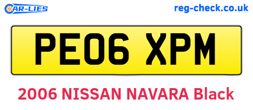 PE06XPM are the vehicle registration plates.