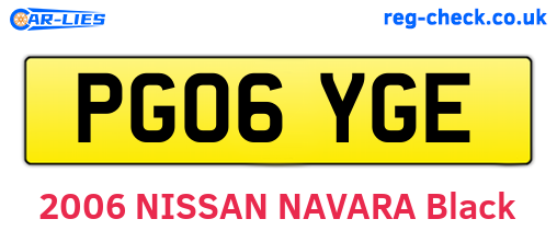 PG06YGE are the vehicle registration plates.