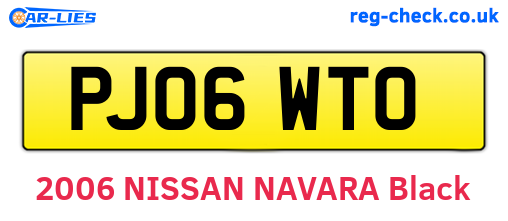 PJ06WTO are the vehicle registration plates.