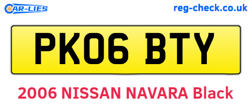 PK06BTY are the vehicle registration plates.