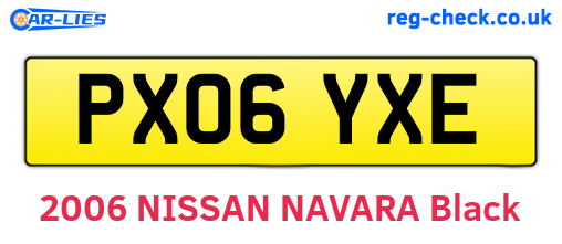 PX06YXE are the vehicle registration plates.