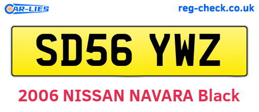 SD56YWZ are the vehicle registration plates.