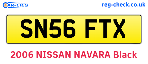 SN56FTX are the vehicle registration plates.