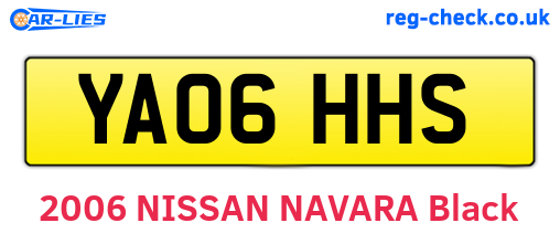 YA06HHS are the vehicle registration plates.