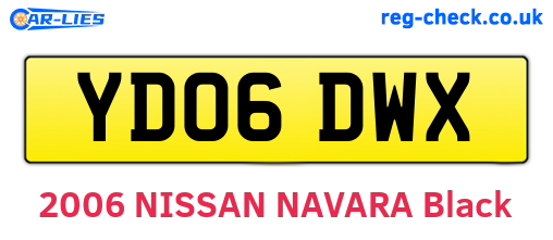 YD06DWX are the vehicle registration plates.