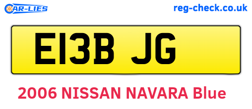 E13BJG are the vehicle registration plates.
