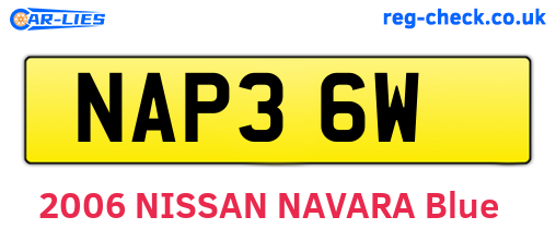 NAP36W are the vehicle registration plates.