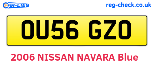 OU56GZO are the vehicle registration plates.