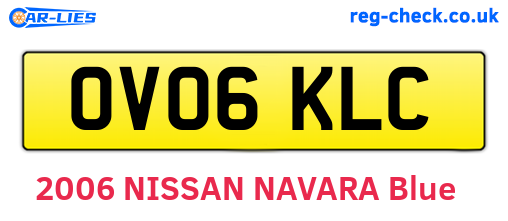 OV06KLC are the vehicle registration plates.