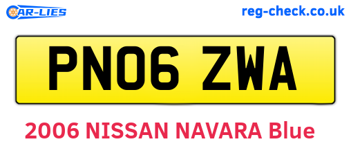PN06ZWA are the vehicle registration plates.