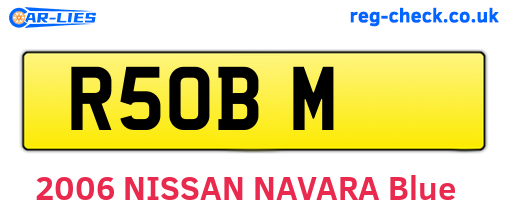 R5OBM are the vehicle registration plates.