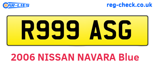 R999ASG are the vehicle registration plates.