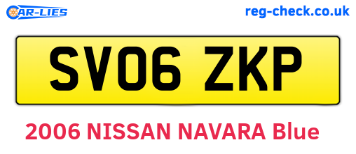 SV06ZKP are the vehicle registration plates.