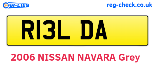 R13LDA are the vehicle registration plates.