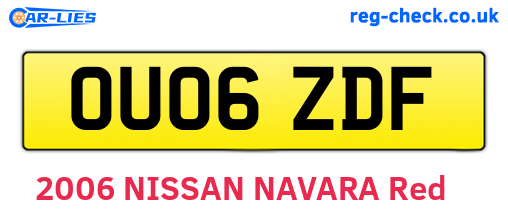 OU06ZDF are the vehicle registration plates.