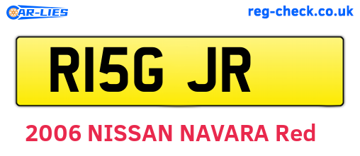 R15GJR are the vehicle registration plates.