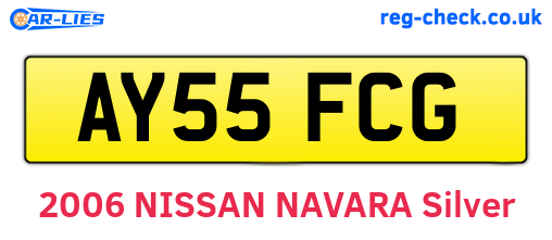 AY55FCG are the vehicle registration plates.