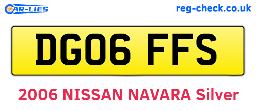 DG06FFS are the vehicle registration plates.