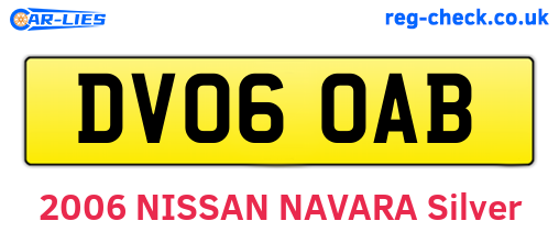 DV06OAB are the vehicle registration plates.