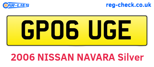 GP06UGE are the vehicle registration plates.